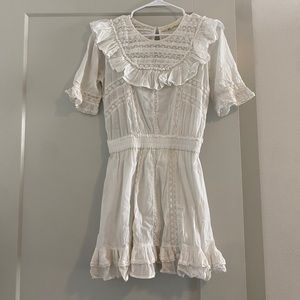 Love Shack Fancy Cooper dress like new, off white and lace detailing